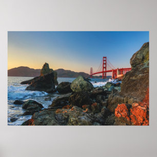 Poster Golden gate bridge no crepúsculo San Francisco