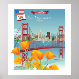 Poster Golden gate bridge San Francisco, CA