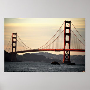Poster Golden Gate no por do sol