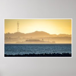 Poster Golden Haze Over Alcatraz – San Francisco Print