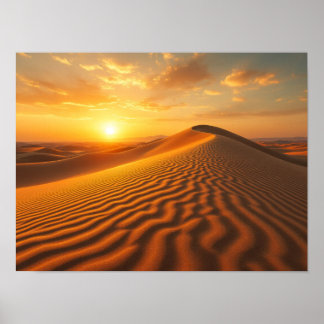 Poster Golden Hour Desert Sand Dunes Sunset Photography