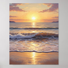 Poster Golden Hour Ocean Sunset