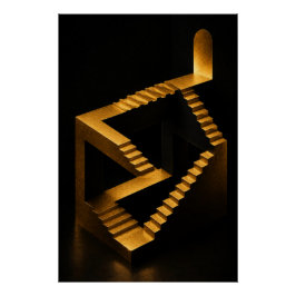 Pôster Golden Infinity Staircase Poster
