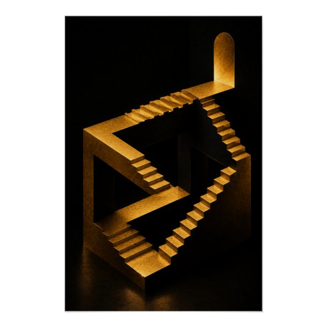 Pôster Golden Infinity Staircase Poster (Frente)