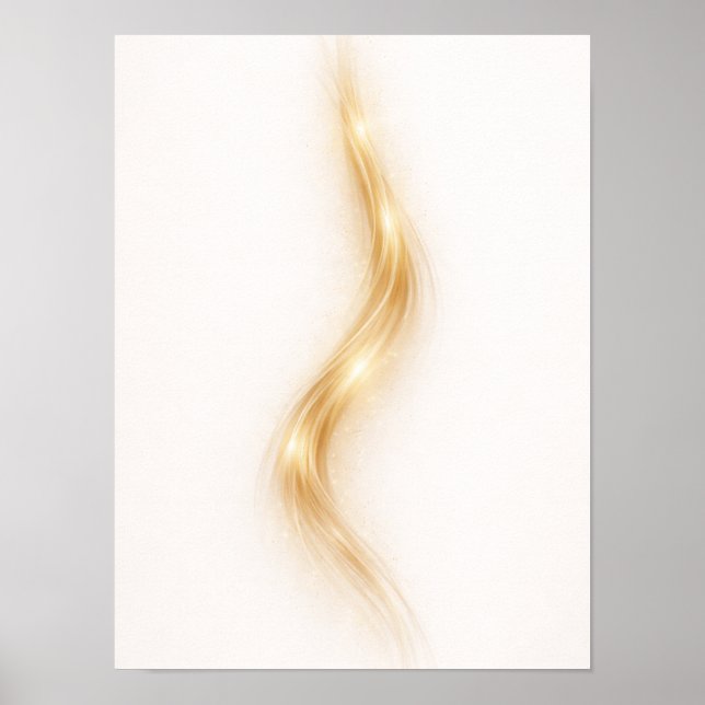 Poster Golden Minimal Flow III Wall Art – Elegant Gold  (Frente)