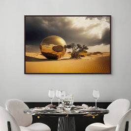 Poster Golden Orbs in the Desert Storm