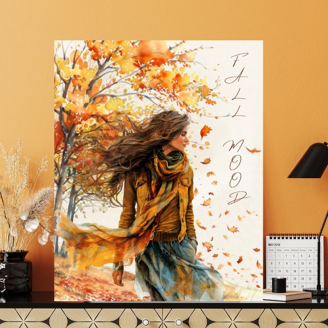Poster Golden Red Orange Autumn Leaves Fall Mood  (Criador carregado)