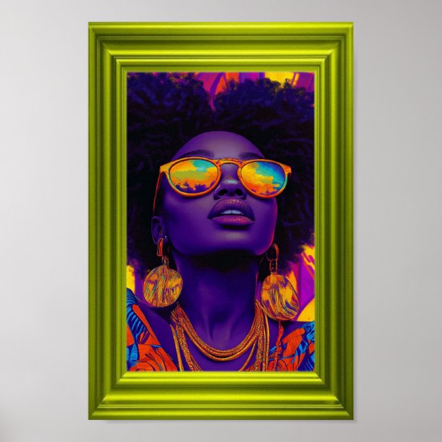 Poster Golden Reflection – Neon Soul Portrait (Frente)