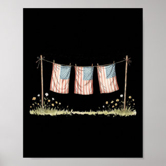 Poster Golden Retriever 4 de Julho Bandeira Americana