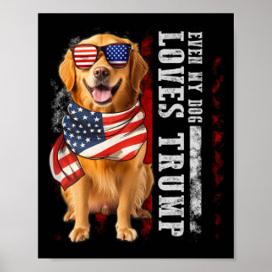 Poster Golden Retriever Até o Meu Cão Ama Trump Divertido