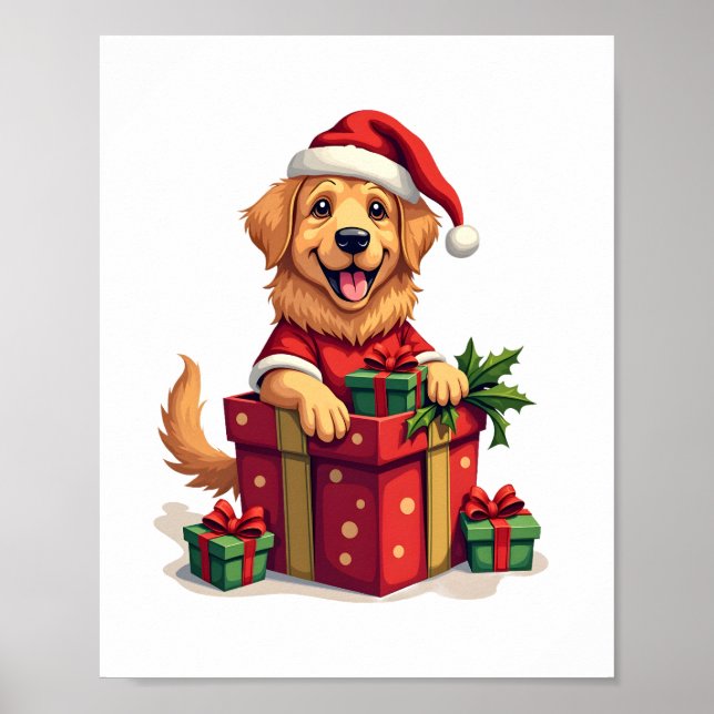 Poster Golden Retriever Gift Wrap (Frente)