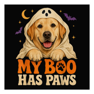 Pôster Golden Retriever Halloween Patas Assustadoras