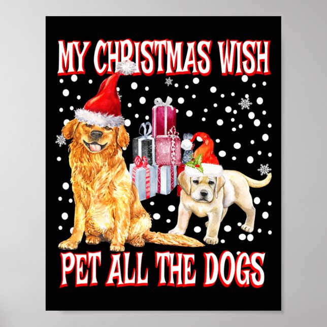 Poster Golden Retriever My Christmas Wish Pet All The D  (Frente)
