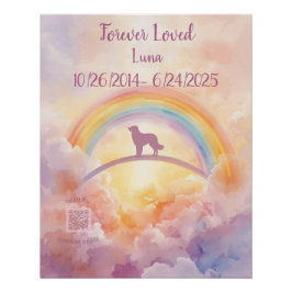 Pôster Golden Retriever Rainbow Bridge Poster – Dog Loss