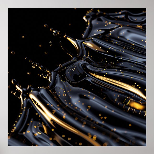 Pôster Golden Ripple Flow (Frente)