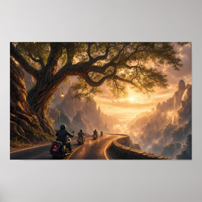 Pôster Golden Road Through the Dawn Valley (Frente)