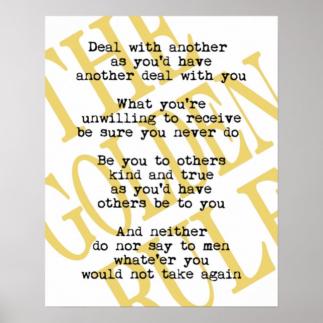 Poster Golden Rule Quotation (Frente)