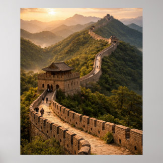 Poster Golden Sunset on the Great Wall