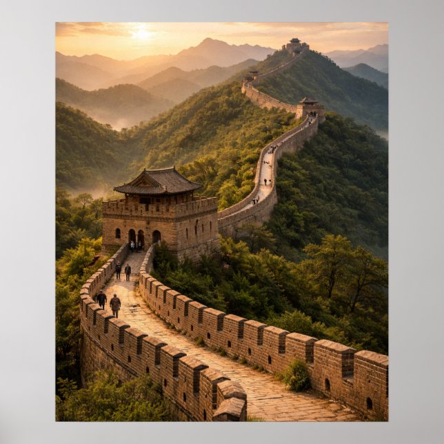 Poster Golden Sunset on the Great Wall (Frente)