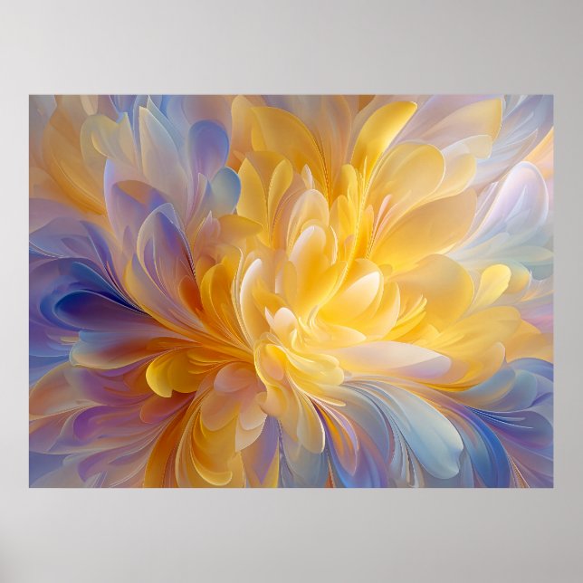Poster Golden Symphony of Blooming Abstract Petals (Frente)