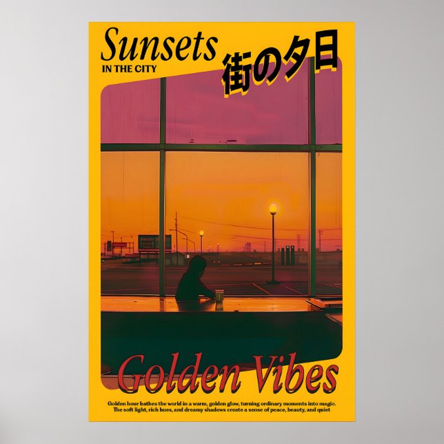 Poster Golden Vibes Sunset Art Print Atmospheric (Frente)