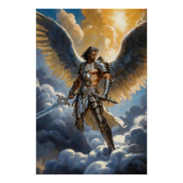 Pôster Golden Warrior of Heaven Archangel Michael