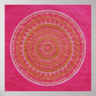 Pôster Golden wheel Mandala