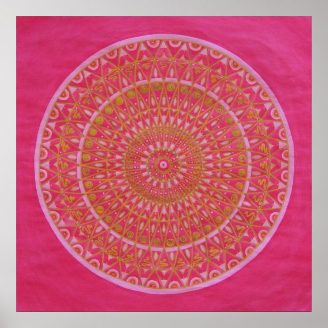 Pôster Golden wheel Mandala (Frente)