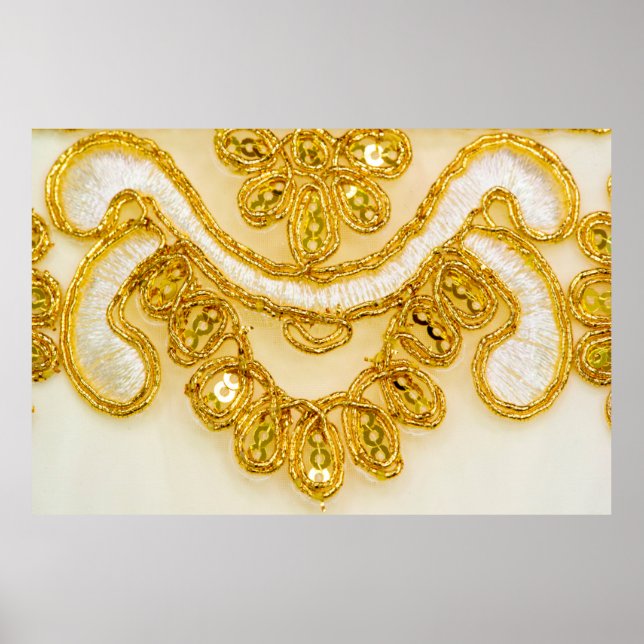 Poster Golden yellow lace stripe. Background texture, sun (Frente)