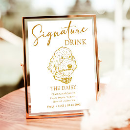 Poster Goldendoodle Dog Signature Drink Sign