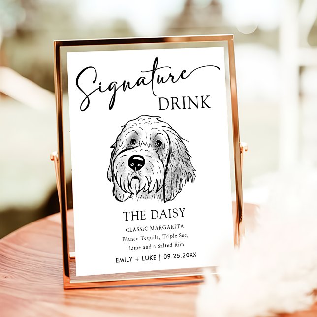 Poster Goldendoodle Dog Signature Drink Sign (Criador carregado)