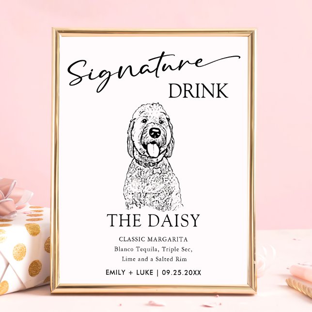 Poster Goldendoodle Dog Signature Drink Sign (Criador carregado)