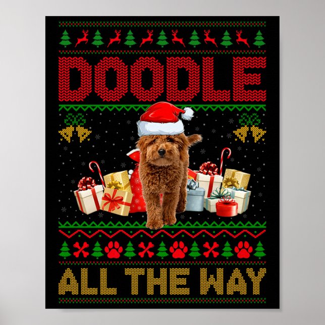 Poster Goldendoodle Dog Ugly Christmas Sweaters Pet Dog L (Frente)