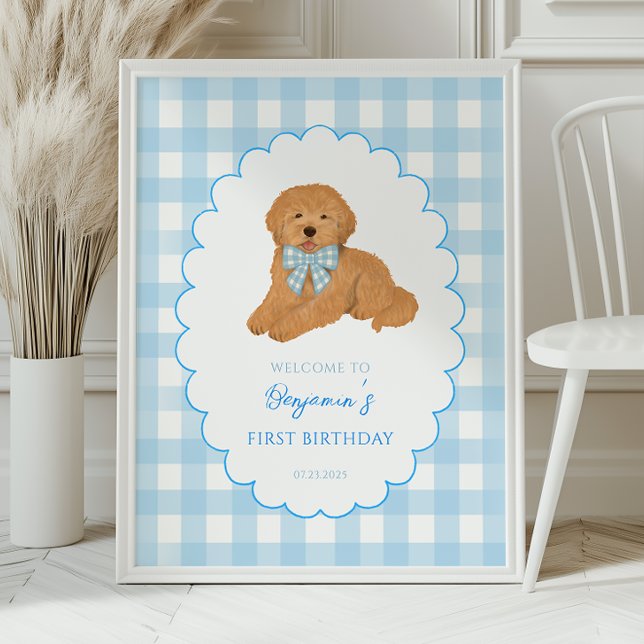 Poster Goldendoodle One Golden Year Birthday Welcome (Criador carregado)