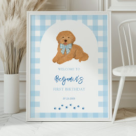 Poster Goldendoodle Puppy Dog Birthday Party Welcome 