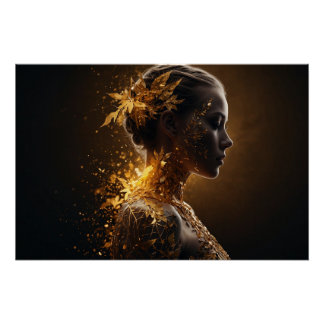 Pôster Goldene Natur – Elegante Verwandlung in Licht