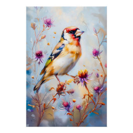 Pôster Goldfinch em Voo, Estilo Impressionista