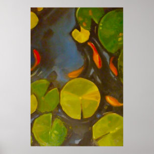 Poster Goldfish Koi Pond Water Lily
