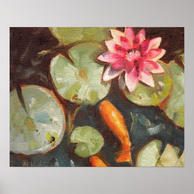 Poster Goldfish Koi Pond Water Lily (Frente)