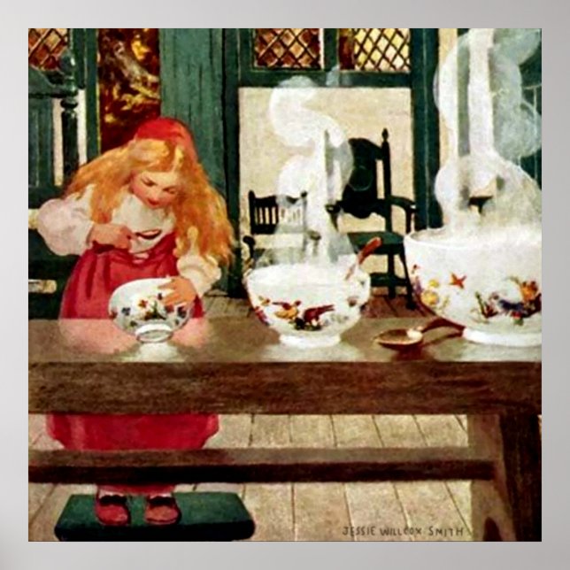 Poster “Goldilocks and the Porridge” by Jessie W Smith (Frente)
