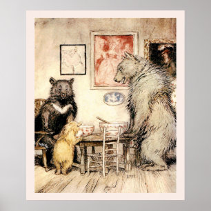 Poster Goldilocks e os Três Ursos de Arthur Rackham