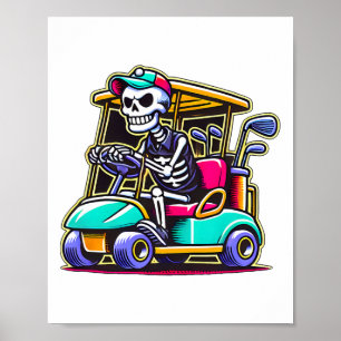 Poster Goleiro de carrinho de golfe esqueleto de Hallowee