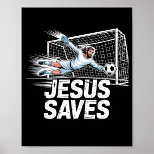 Poster Goleiro de Futebol Jesus Salva Cristão