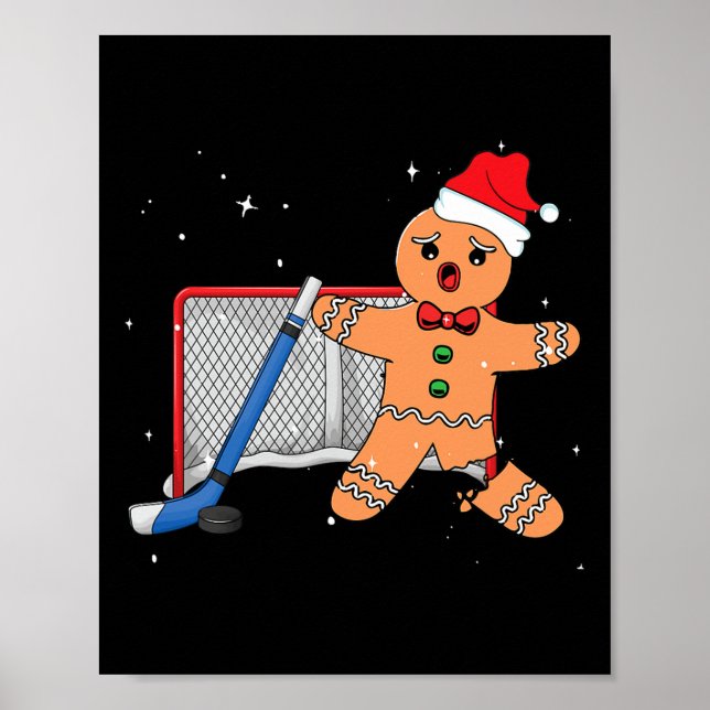 Poster Goleiro de Hóquei Biscoito de Natal Goleiro Engraç (Frente)