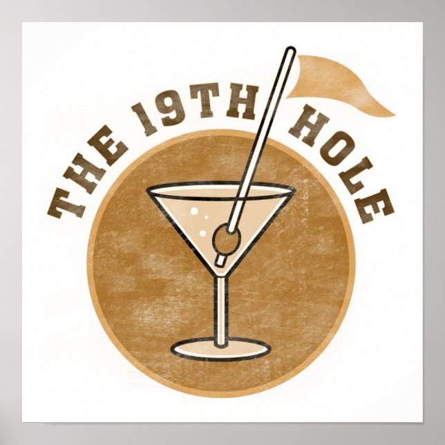 Pôster Golf 19th Hole T-shirts e presentes (Frente)