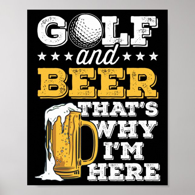 Poster Golf And Beer Joke Dad Funny Father's Day Drinking (Frente)