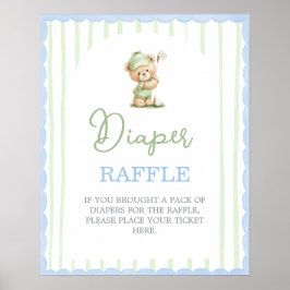 Poster Golf baby shower Diaper Raffle sign