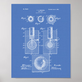 Pôster Golf Ball 1902 Patent Art - Blueprint