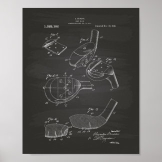 Pôster Golf Club 1919 Patent Art - Chalkboard