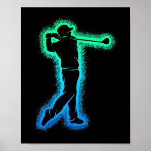 Poster Golf Club Golfer Kids Boys Golfing